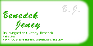 benedek jeney business card